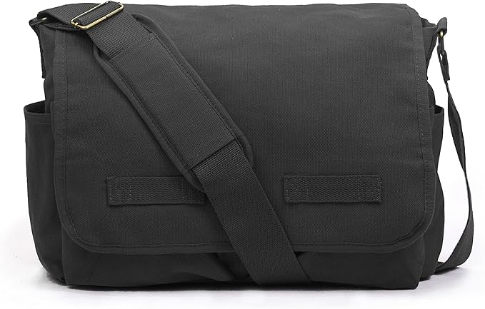 Sweetbriar Classic Vintage Messenger Bag - Original Heavyweight Cotton Canvas Shoulder Bag with Upgraded Features
